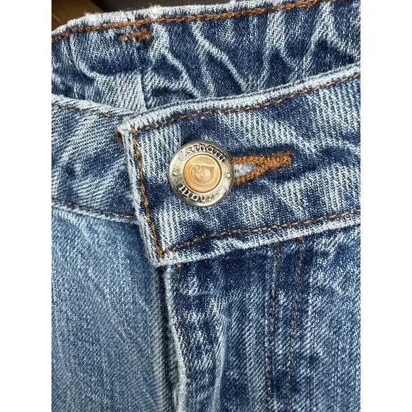 Vintage Carhartt Carpenter Jeans Light Wash Straight Leg Workwear Utility Pants - Picture 3 of 5